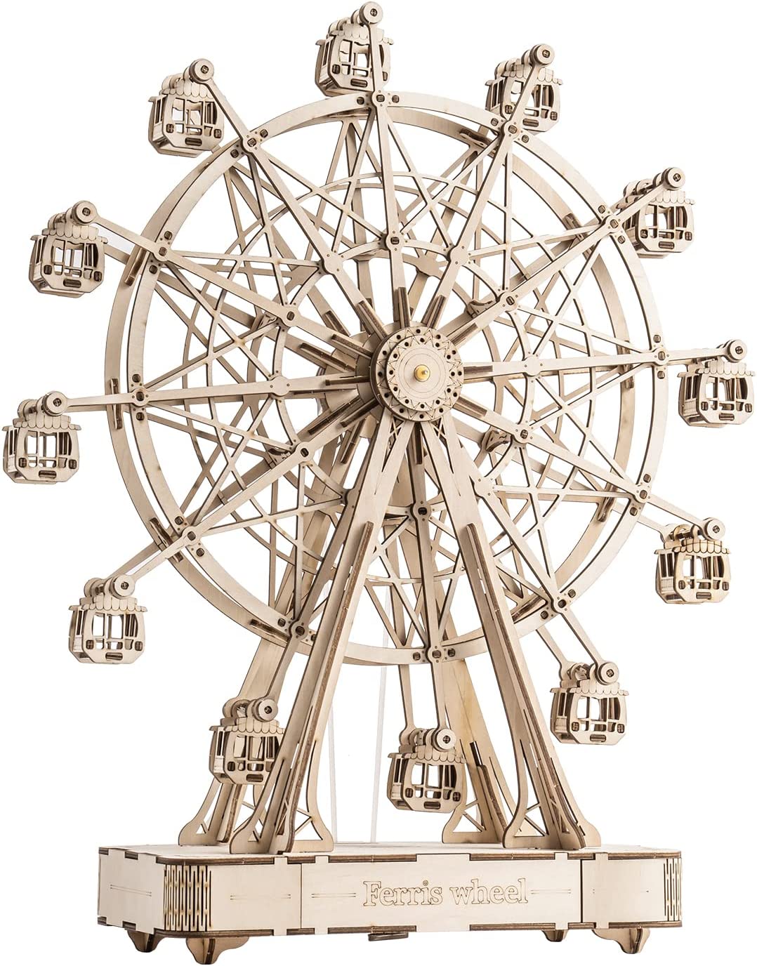 CJ Robotime DIY Wooden Rotatable Ferris Wheel Model With Playing Music Toys For Children Birthday TGN01