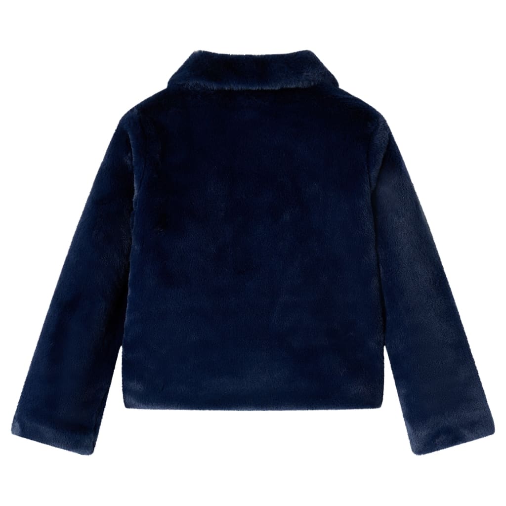 CJ Children's coat, faux fur, navy blue, size 104; Children's coat, faux fur, navy blue, size 116