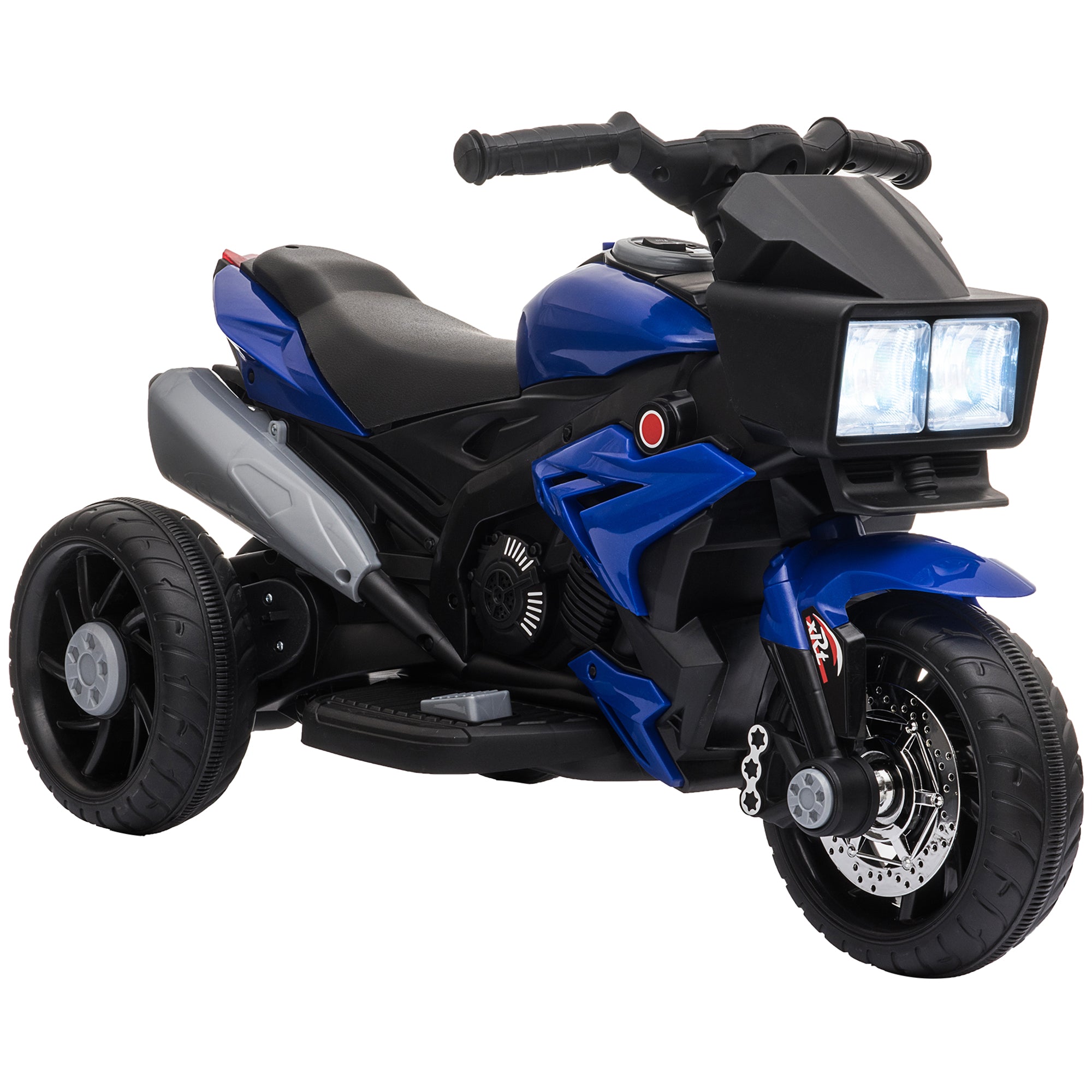 CJ Electric Motorbike For Kids 6V Ride-On Motorcycle Toy With Music Horn Headlights Blue