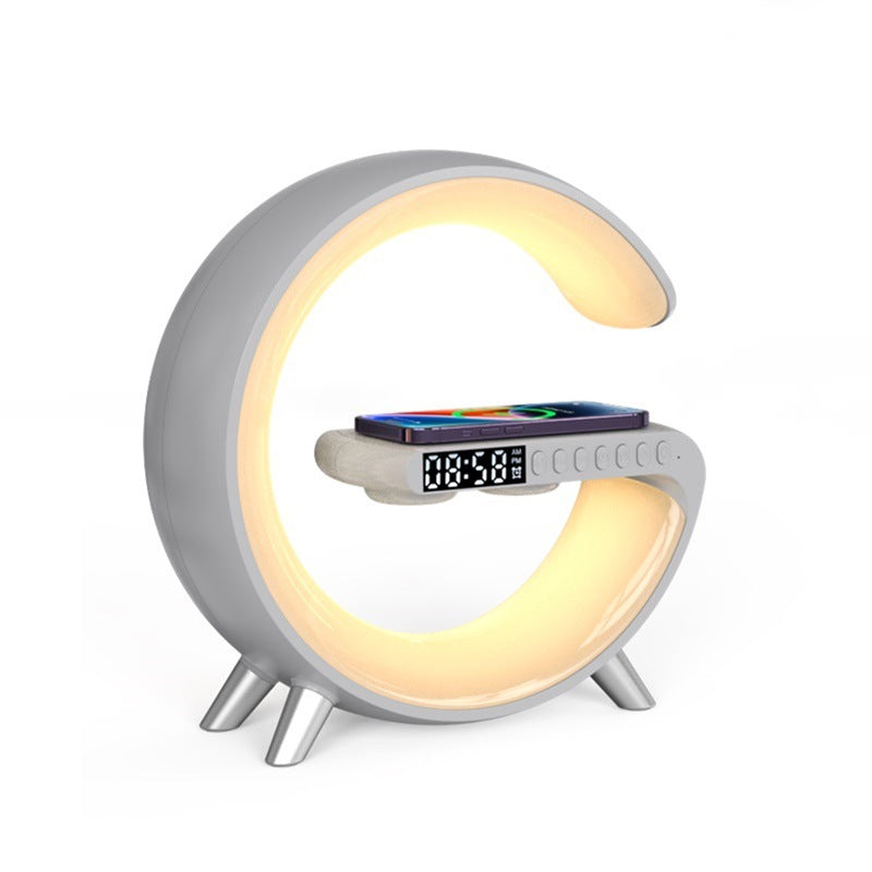 CJ New Intelligent G Shaped LED Lamp Bluetooth Speake Wireless Charger Atmosphere Lamp App Control For Bedroom Home Decor