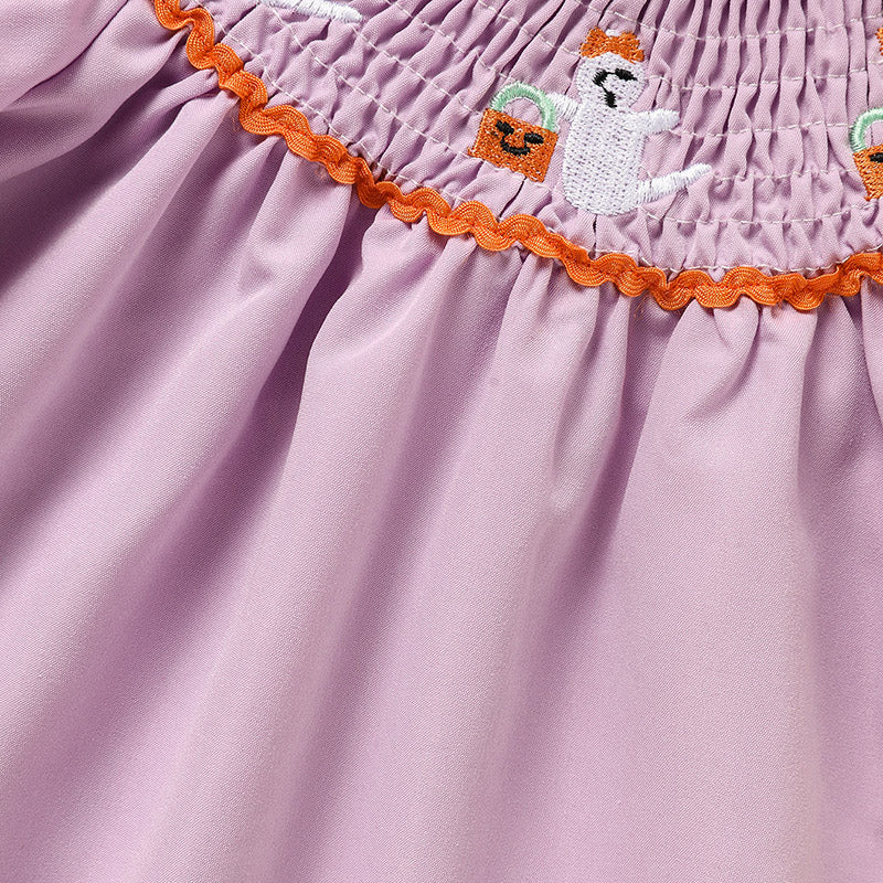 CJ Infant Baby Girls Halloween Dress Ghost Embroidery Dress With Headband Party Costume Dresses