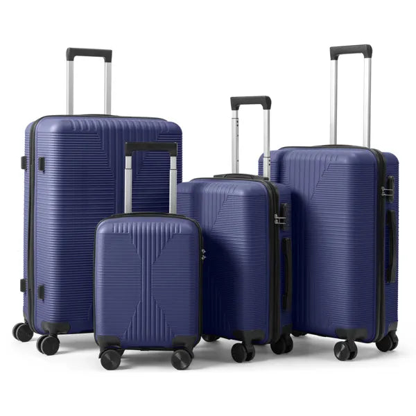 CJ Non-TSA Customs Lock 4-in-1 PP Trolley Case, 16in, 20in, 24in, 28in PP, Navy Blue