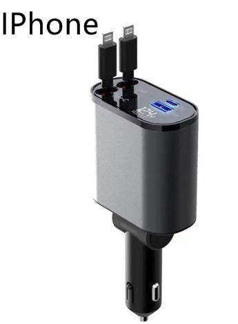 CJ Metal Car Charger 100W Super Fast Charging Car Cigarette Lighter USB And TYPE-C Adapter