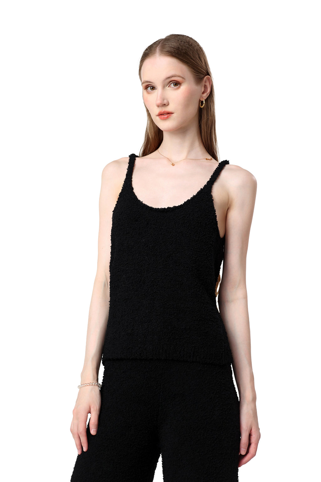 Women's Plush Two-piece Sportswear - Ultra-short Top, Blouse, Wide-leg Pants, Lazy Home Wear Set