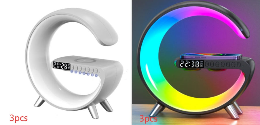 CJ New Intelligent G Shaped LED Lamp Bluetooth Speake Wireless Charger Atmosphere Lamp App Control For Bedroom Home Decor