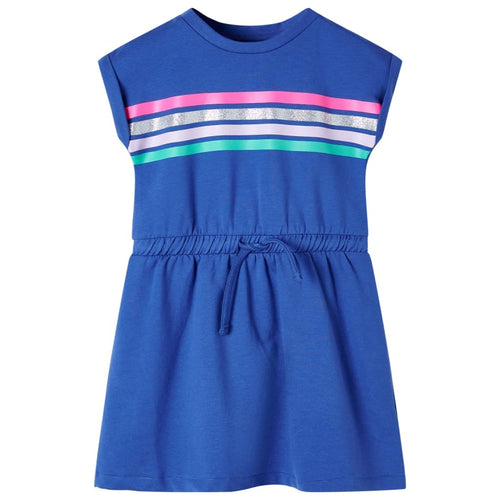 Children's dress with drawstring, cobalt blue, size 116