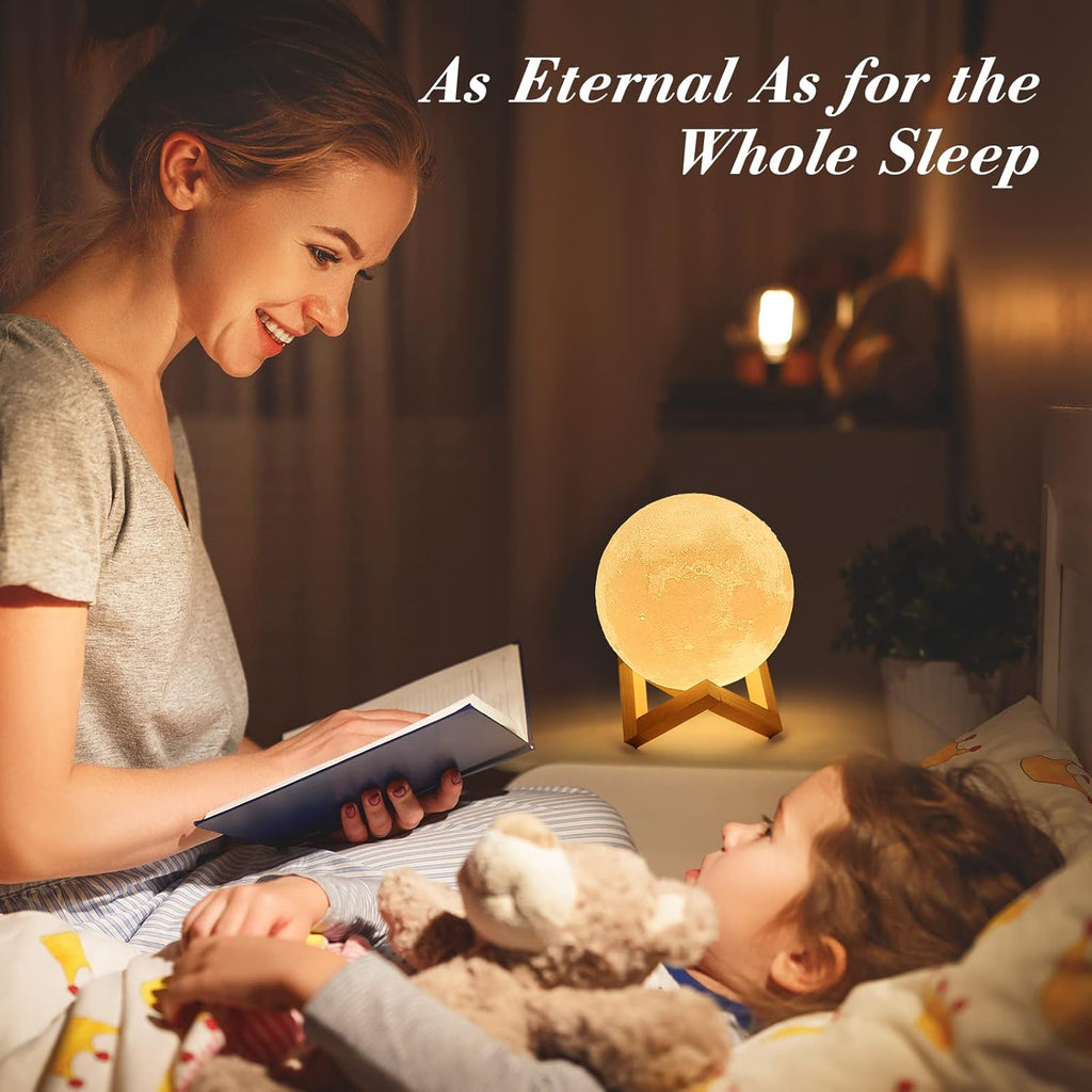 CJ 16-Color Lamp With Stand And Remote, Moon Lamp, LED Night Light With Dock, Creative Moon Light Uniq