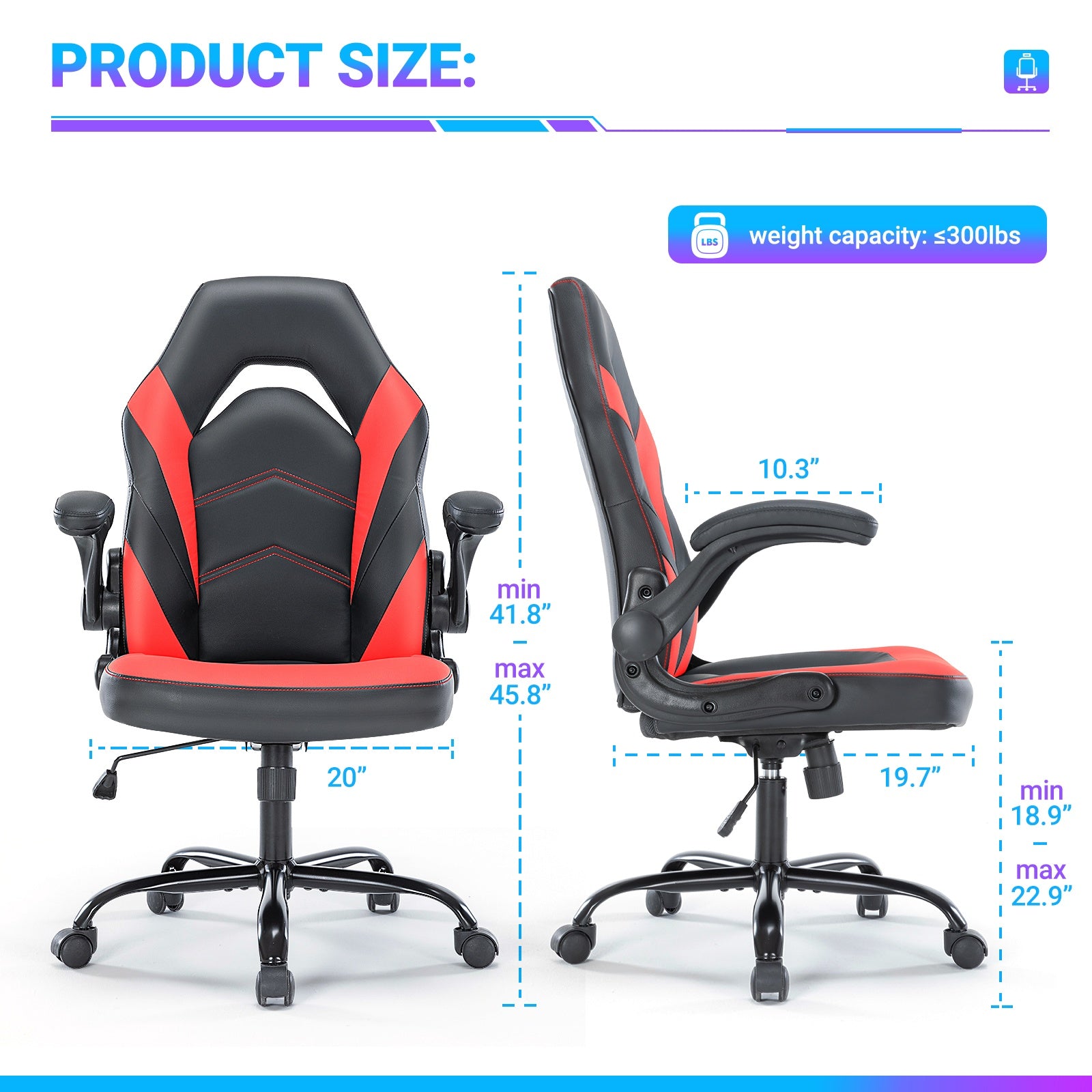 CJ PU Leather Ergonomic Office Chair Swivel Computer Gaming Chair With Lumbar Support