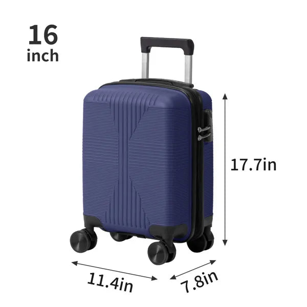 CJ Non-TSA Customs Lock 4-in-1 PP Trolley Case, 16in, 20in, 24in, 28in PP, Navy Blue