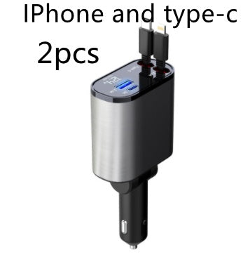 CJ Metal Car Charger 100W Super Fast Charging Car Cigarette Lighter USB And TYPE-C Adapter