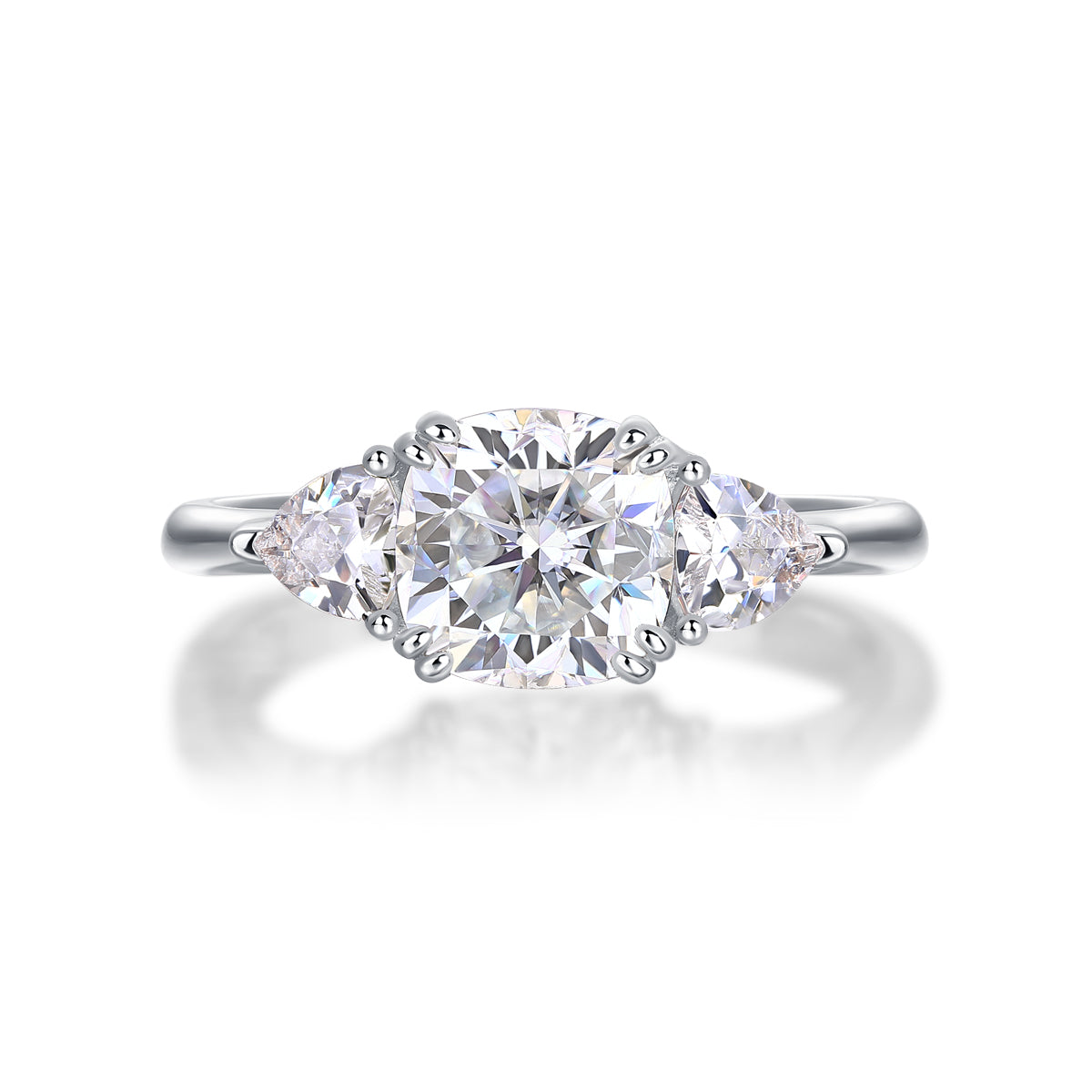 CJ 1Luxury Fashion Large Diamond Wedding Ring With Moissanite Silver Ring Prohibit TikTok sales