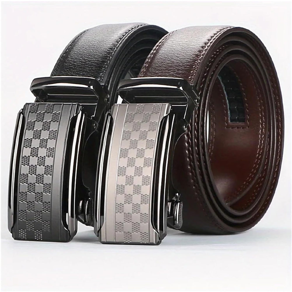 CJ Men Belt Leather Belt For Men With Anti-Scratch Buckle Control Design For Formal Work Or Casual