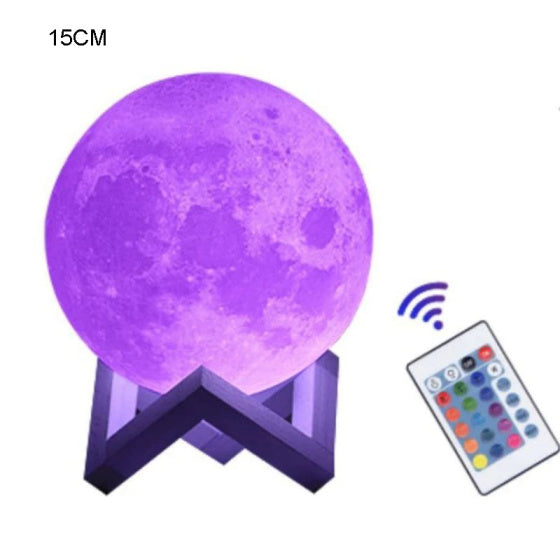 CJ 16-Color Lamp With Stand And Remote, Moon Lamp, LED Night Light With Dock, Creative Moon Light Uniq