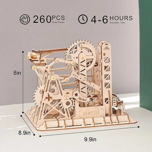 CJ 3D DIY Wooden Puzzle Roller Coaster Children's Toys