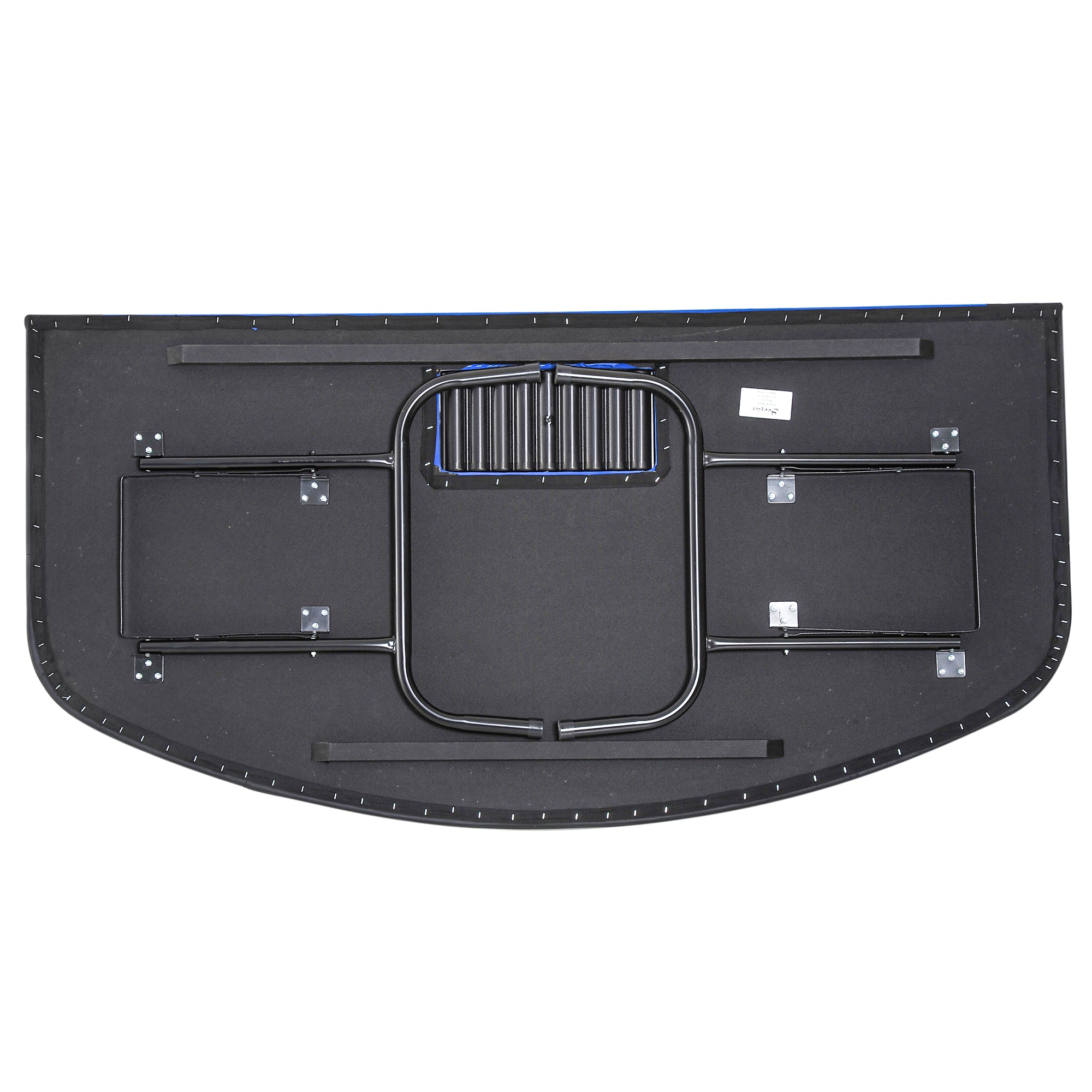 CJ Poker Table Foldable, 72" Blackjack Table for 7 Players with Chip & Cup Holder, Blue Felt