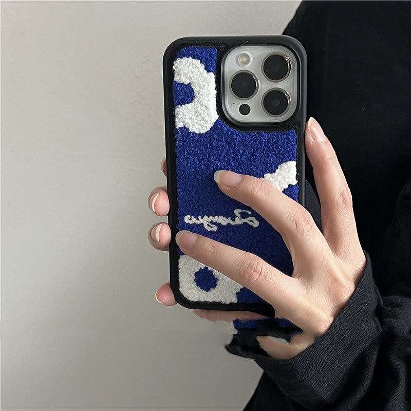 CJ Klein Blue Flower Plush Phone Case