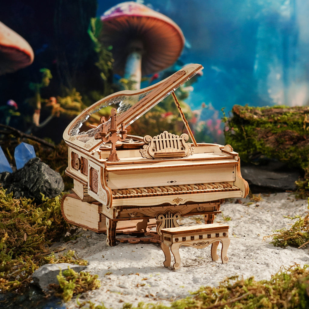 CJ Robotime 223pcs 3D Wooden Puzzle Magic Piano Mechanical Music Box Toy Gift Desk Gift For Men Women Hobby AMK81