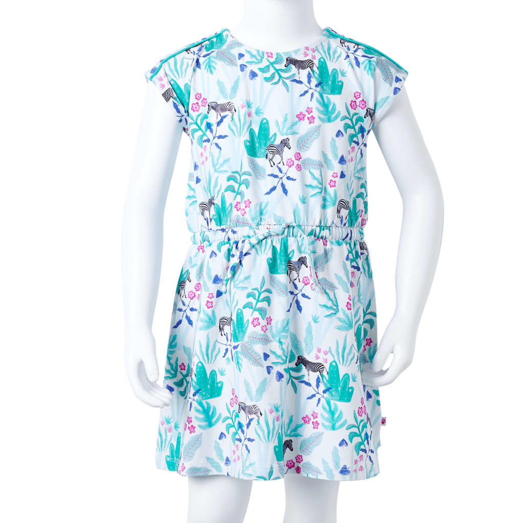 CJ children's dress ecru and dark mint green 104 children's dress ecru