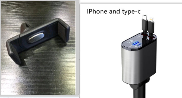 CJ Metal Car Charger 100W Super Fast Charging Car Cigarette Lighter USB And TYPE-C Adapter