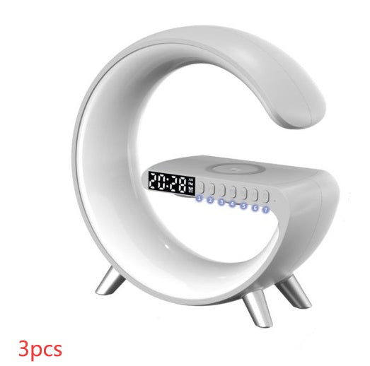 CJ New Intelligent G Shaped LED Lamp Bluetooth Speake Wireless Charger Atmosphere Lamp App Control For Bedroom Home Decor