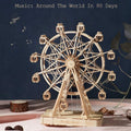 CJ Robotime DIY Wooden Rotatable Ferris Wheel Model With Playing Music Toys For Children Birthday TGN01