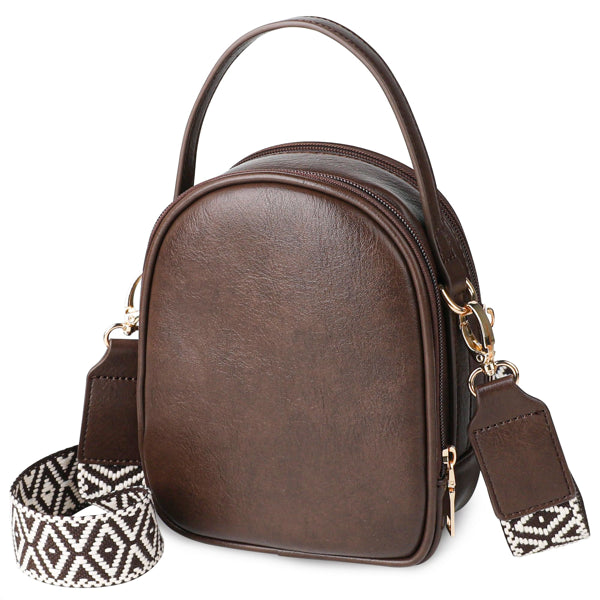 CJ  Small Crossbody Bag For Women With Handle And Adjustable Strap, Cell Phone Purse Cross Body With 2 Zipper Pockets-Coffee