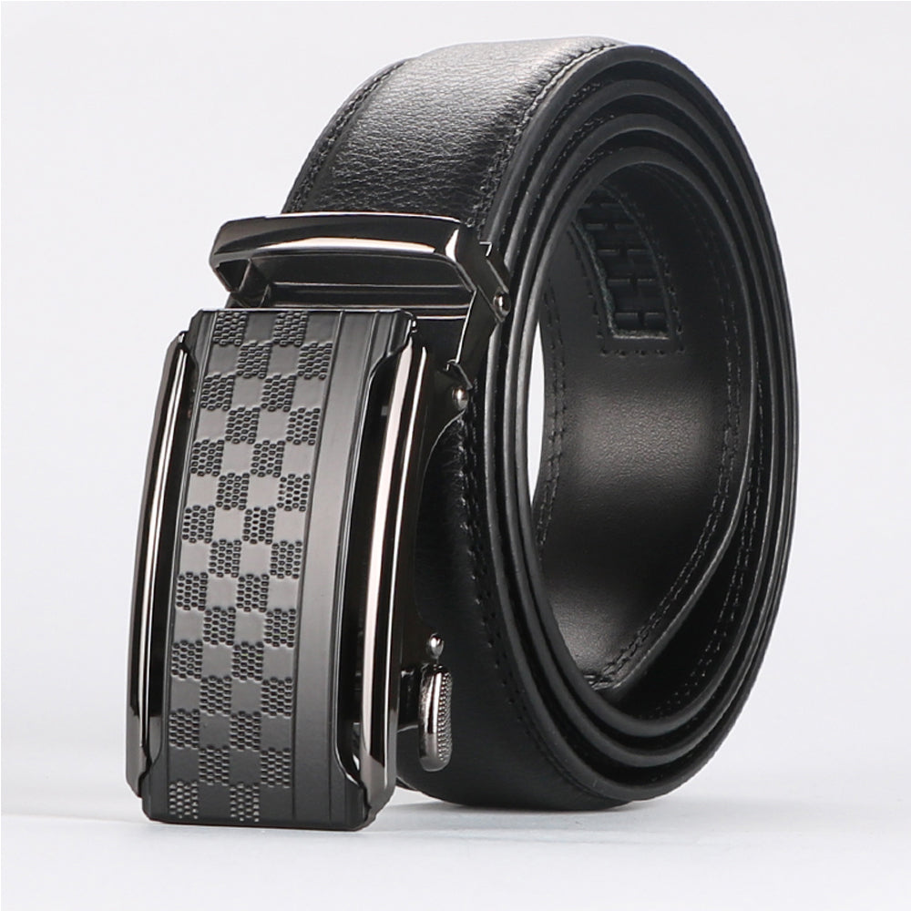 CJ Men Belt Leather Belt For Men With Anti-Scratch Buckle Control Design For Formal Work Or Casual