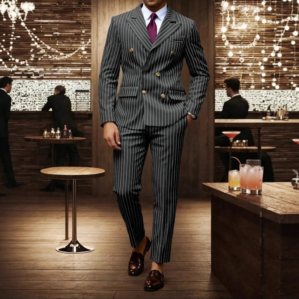 CJ Mens Striped Business Suit Set