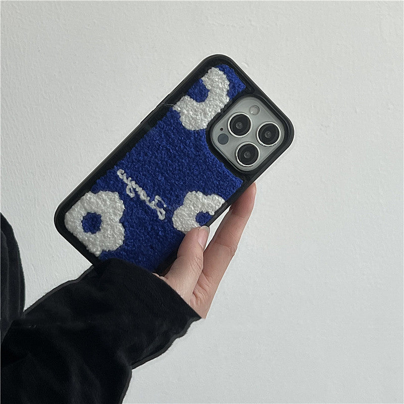 CJ Klein Blue Flower Plush Phone Case