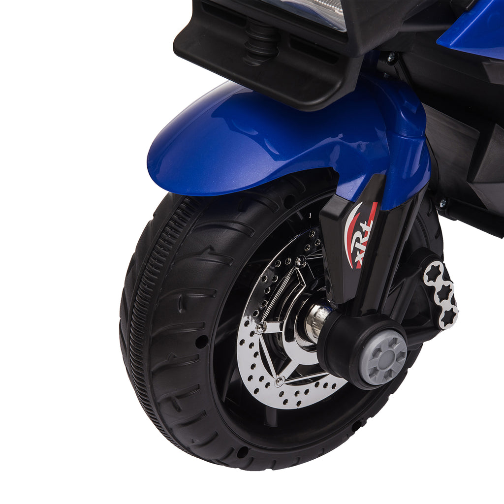 CJ Electric Motorbike For Kids 6V Ride-On Motorcycle Toy With Music Horn Headlights Blue