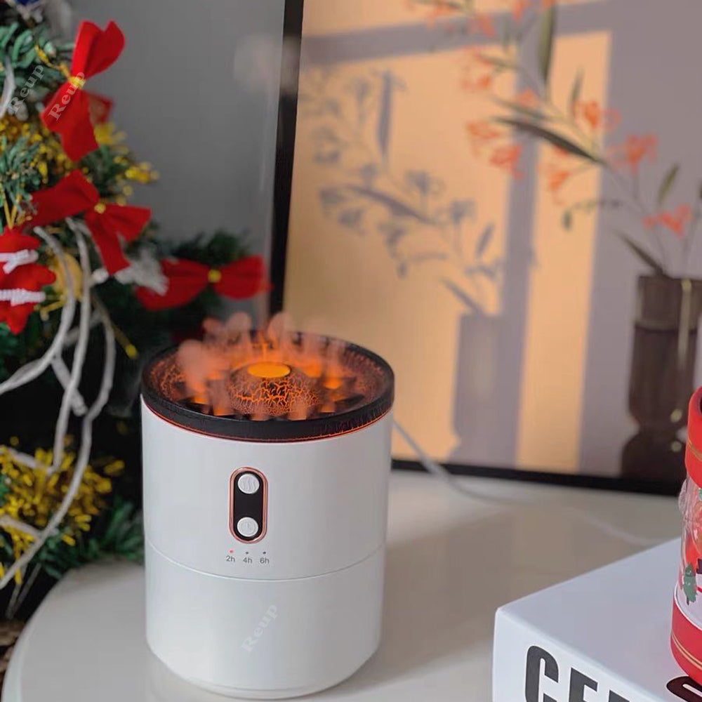 CJ Volcanic Flame Aroma Essential Oil Diffuser USB Portable Jellyfish Air Humidifier Night Light Lamp Fragrance Humidifier