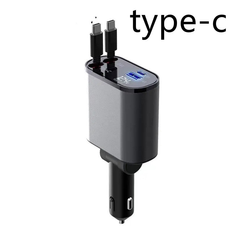 CJ Metal Car Charger 100W Super Fast Charging Car Cigarette Lighter USB And TYPE-C Adapter