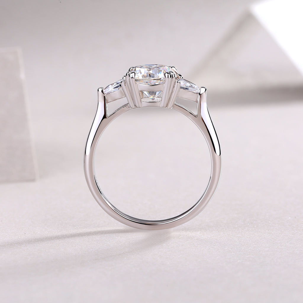 CJ 1Luxury Fashion Large Diamond Wedding Ring With Moissanite Silver Ring Prohibit TikTok sales