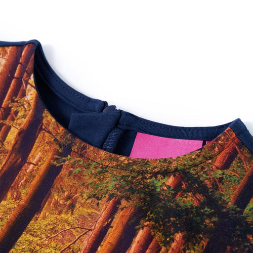 Children's dress with long sleeves, navy blue, size 104. Children's dress with