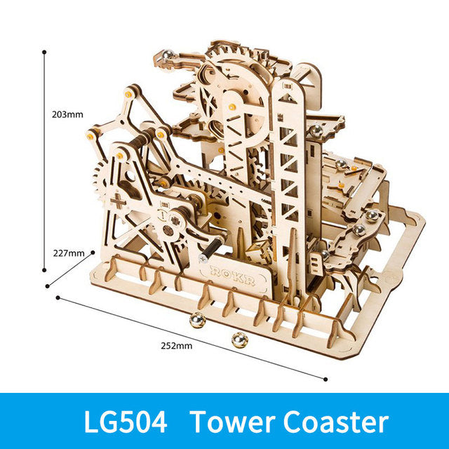 CJ 3D DIY Wooden Puzzle Roller Coaster Children's Toys