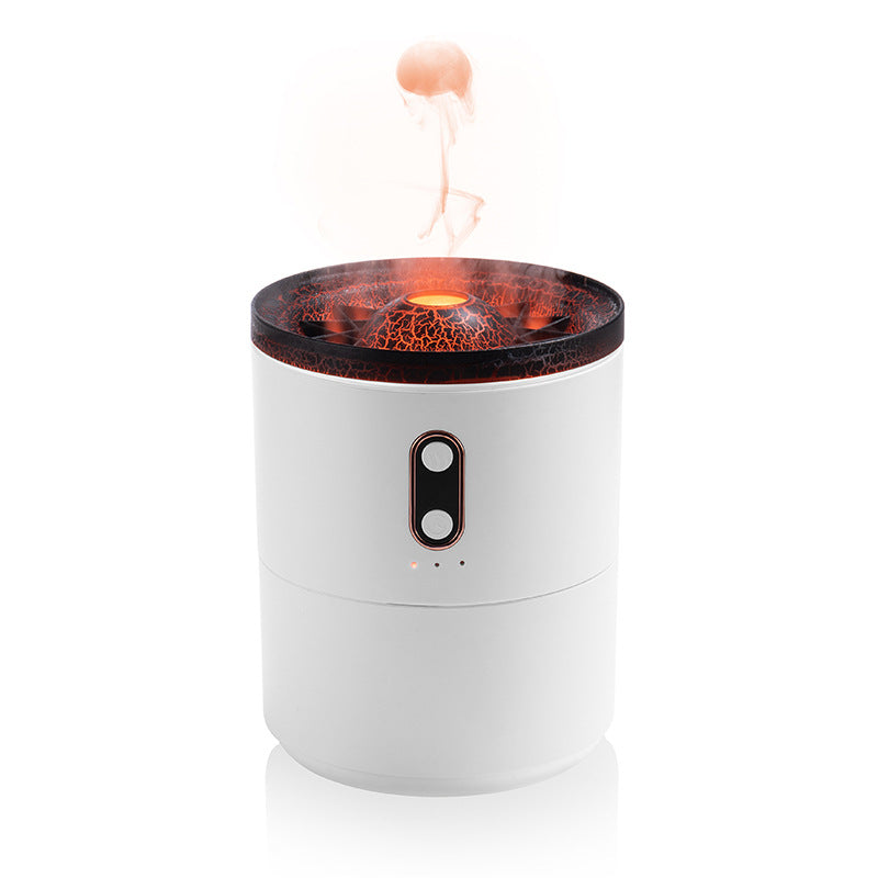 CJ Volcanic Flame Aroma Essential Oil Diffuser USB Portable Jellyfish Air Humidifier Night Light Lamp Fragrance Humidifier