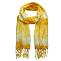 CJ 2pcs Sunshine Boho Scarf,Sunny Yellow Floral Pattern Printed Scarf