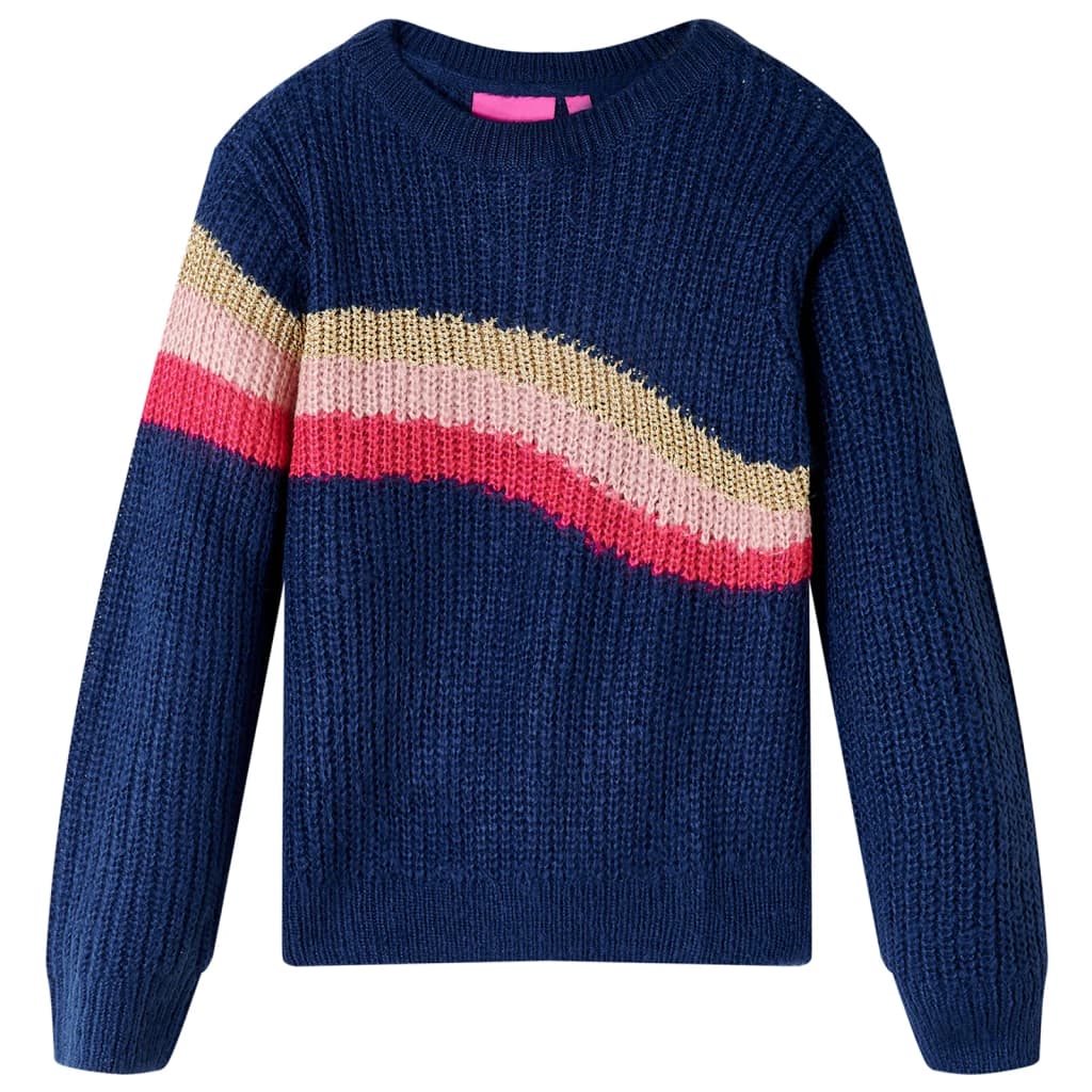 CJ Children's knitted sweater, navy blue, size 116; Children's knitted sweater, navy blue, size 128