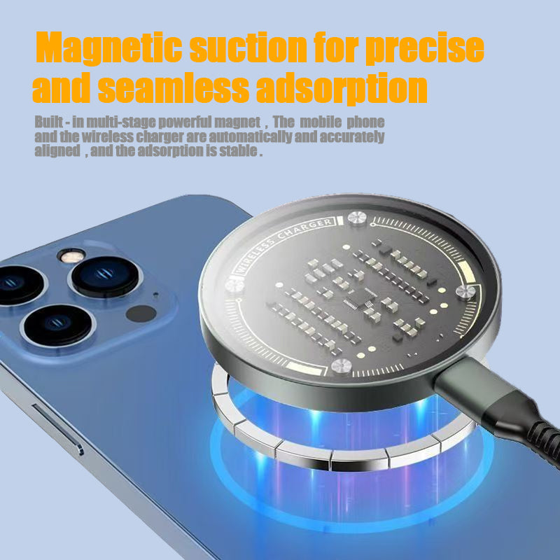 CJ IPhone 17 Pro Pro Max Wireless Charger 15W Magnetic Wireless Fast Charging, Compatible With IPhone 12, 13, 14, 15, 16, And 17 Pro, Pro Max Series Models