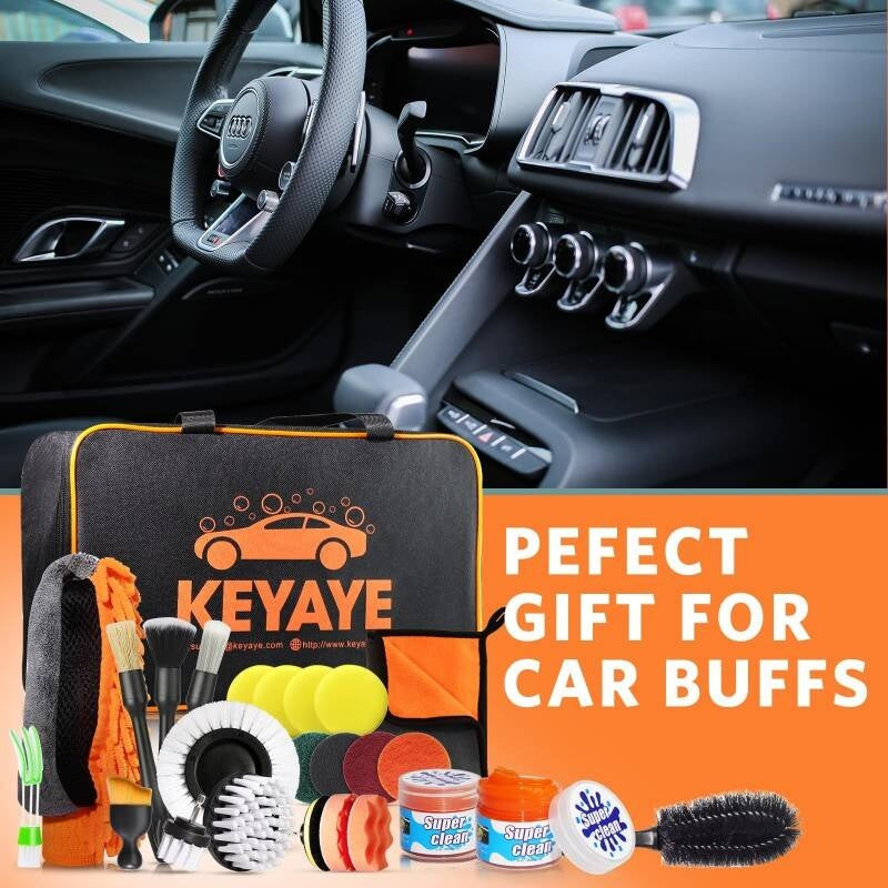 CJ Car Cleaning Kit 25 Pcs Ultimate Car Wash Kit With Drill Brush, Cloth, And Wheel Brush Multi-functional Car Detailing Kit For Deep Cleaning And Interior Care Complete Car Interior Cleaning Kit,