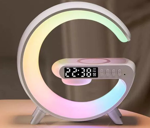 CJ New Intelligent G Shaped LED Lamp Bluetooth Speake Wireless Charger Atmosphere Lamp App Control For Bedroom Home Decor