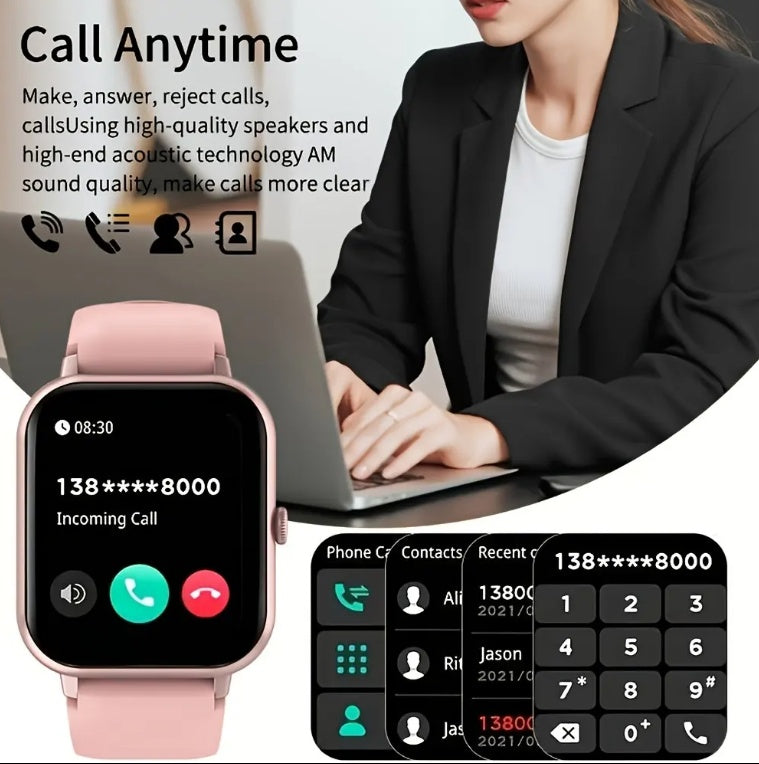 CJ ZL54CJ Square Smartwatch Women BT Call Heart Rate Sport Mode Fitness Tracker Waterproof Smart Watch Men For IOS Android