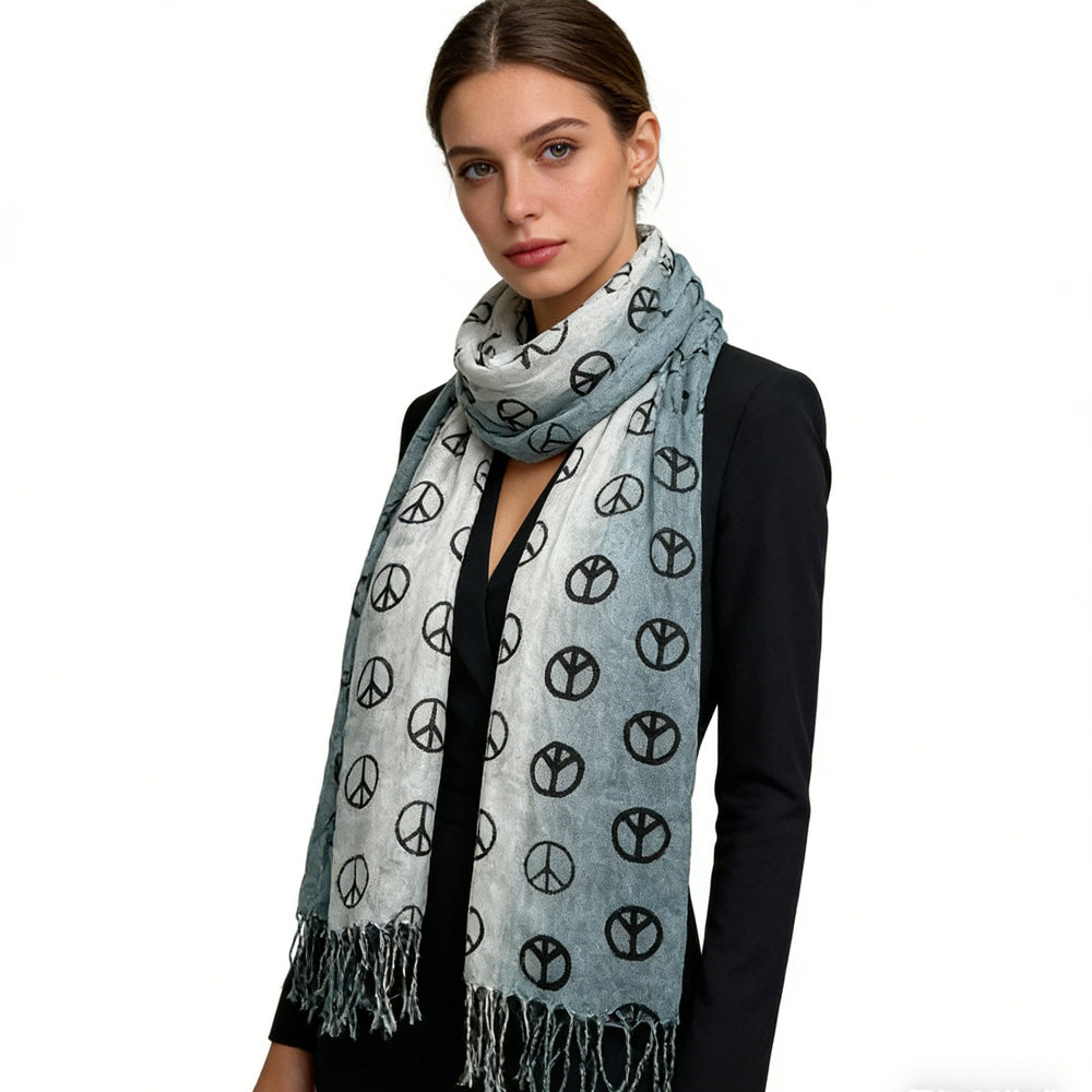 CJ 2pcs Understated Elegance Subtle Pattern Scarf Grey Printed Scarf,vacation,daily Life,evening Party,Office Appropriate Subtlety For Women Men