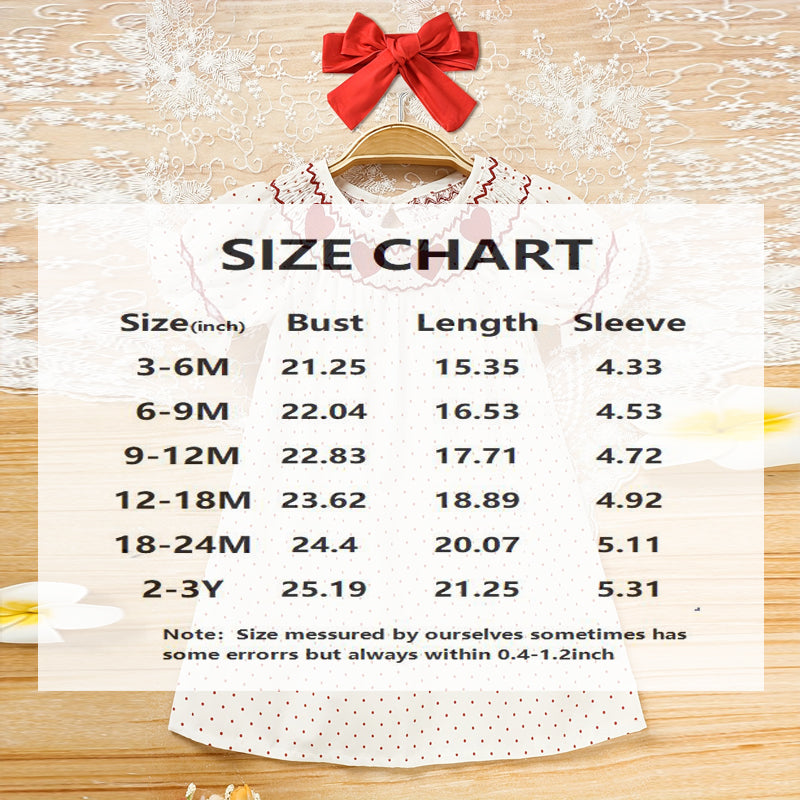 CJ Toddler Girl's Ruffle Sleeve Dress, Heart Embroidery & Polka Dot A-Line Dress With Back Button