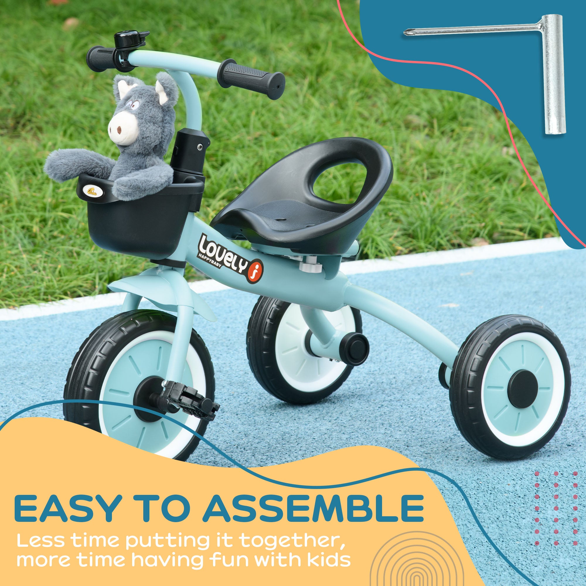 CJ Tricycle for Kids Age 2-5, Toddler Bike for Children, Blue