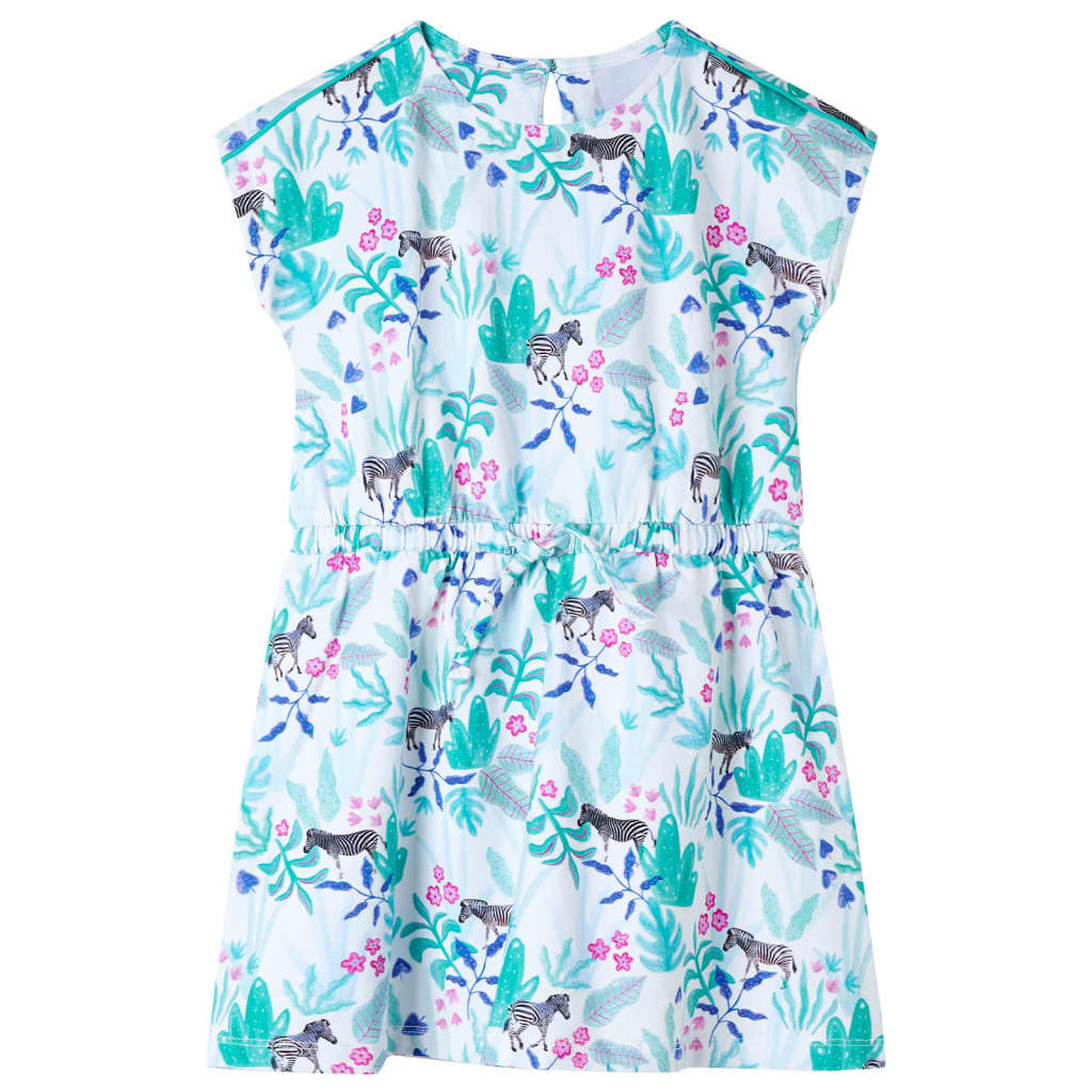 CJ children's dress ecru and dark mint green 104 children's dress ecru