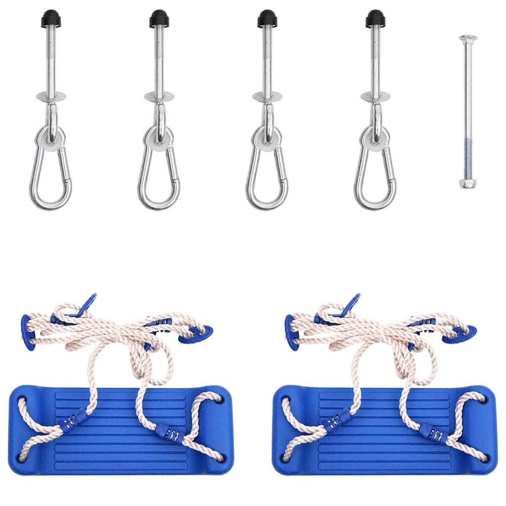 CJ Swing Seats with Ropes, 2 pcs., Blue, 38x16 cm, Polyethylene