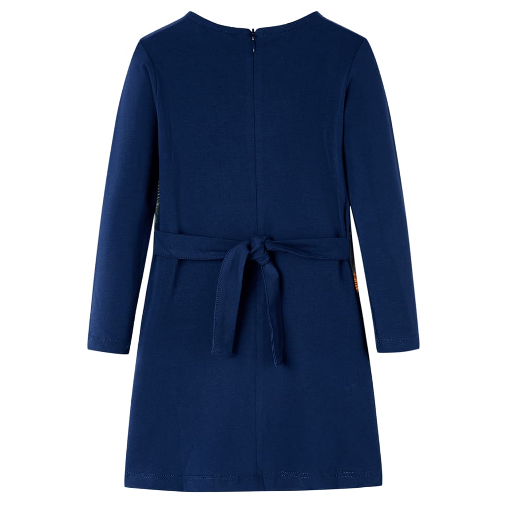 Children's dress with long sleeves, navy blue, size 116. Children's dress with