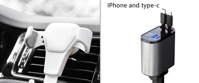 CJ Metal Car Charger 100W Super Fast Charging Car Cigarette Lighter USB And TYPE-C Adapter
