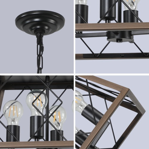 CJ Farmhouse Chandelier 4 Lights Vintage Antique Chandelier Lamps -no Bulbs-Unusable Platform - Temu